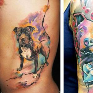 Pitbull tetovanie: význam, skica, fotografia